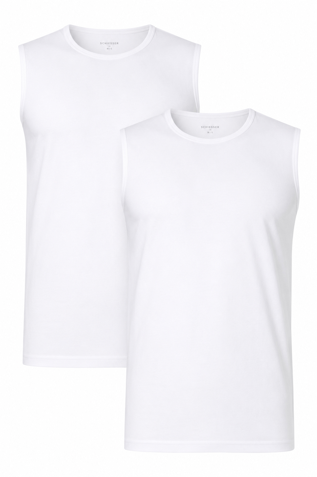 Schiesser Tanktop 95/5 ronde hals 2-pack wit